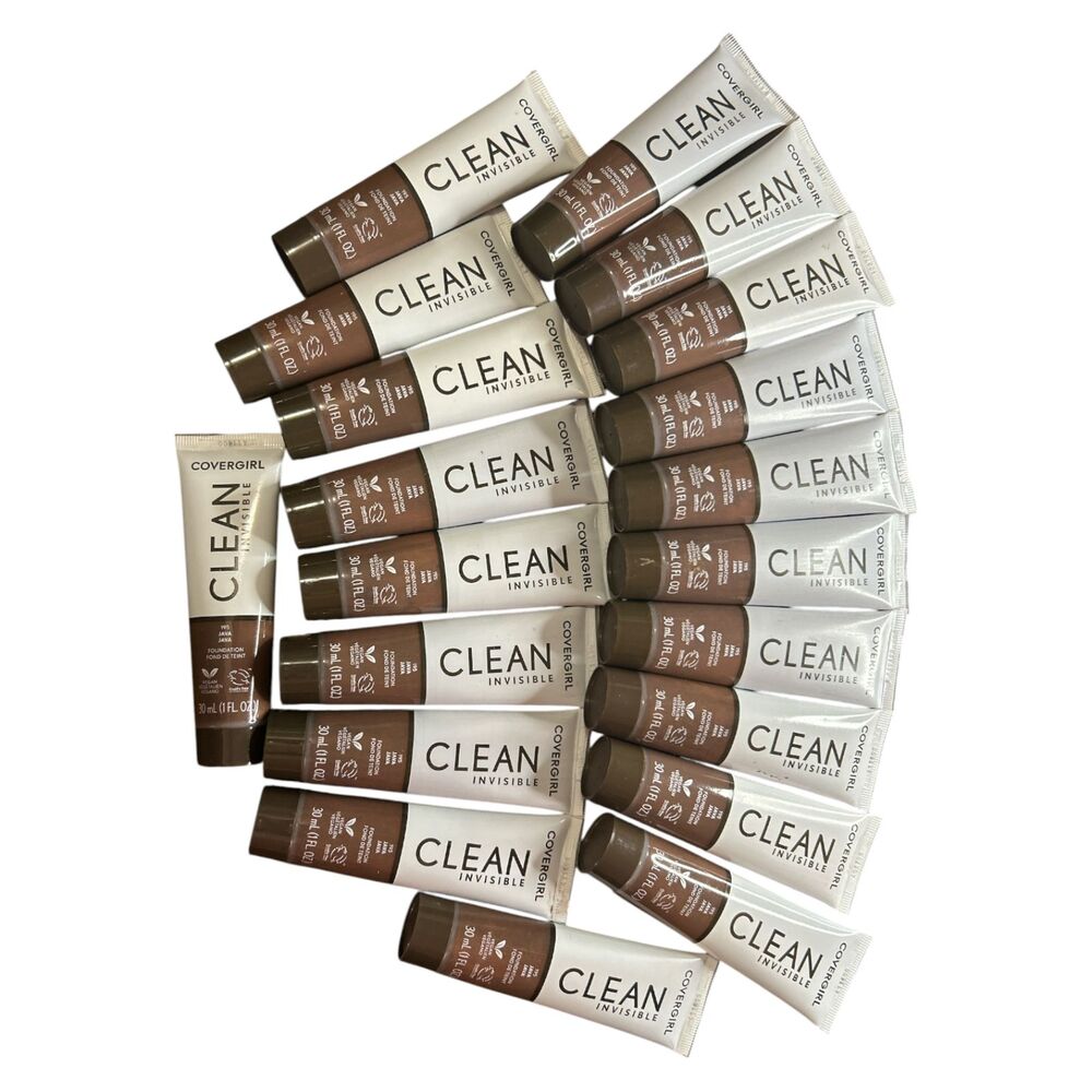 20 CoverGirl Clean Invisible Liquid Foundation 195 Java Warm Neutral 1 fl oz New